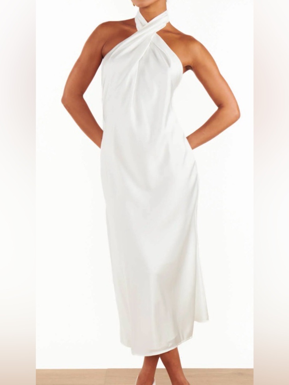 Show Me Your MuMu White Halter Midi Dress